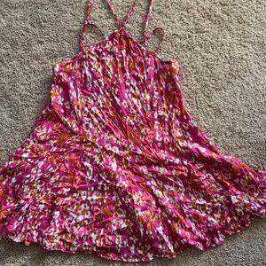 Anthropologie Pink and White Dress